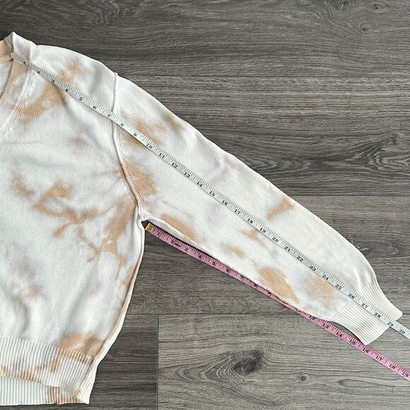 MICHAEL STARS Rylie Tie Dye Cardigan Medium Relaxed Neutral Beige Preppy Coastal - Picture 12 of 12